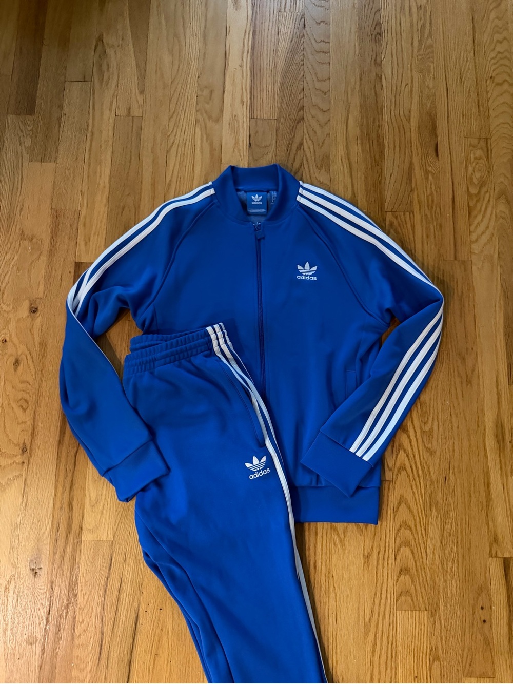 adidas Royal Blue Lightweight Track Jacket & pants with White Stripes